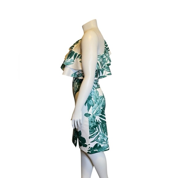 Alexia Admor Tropical Leaf One Shoulder Sheath Midi Dress Women’s Size M NWT - Picture 5 of 13
